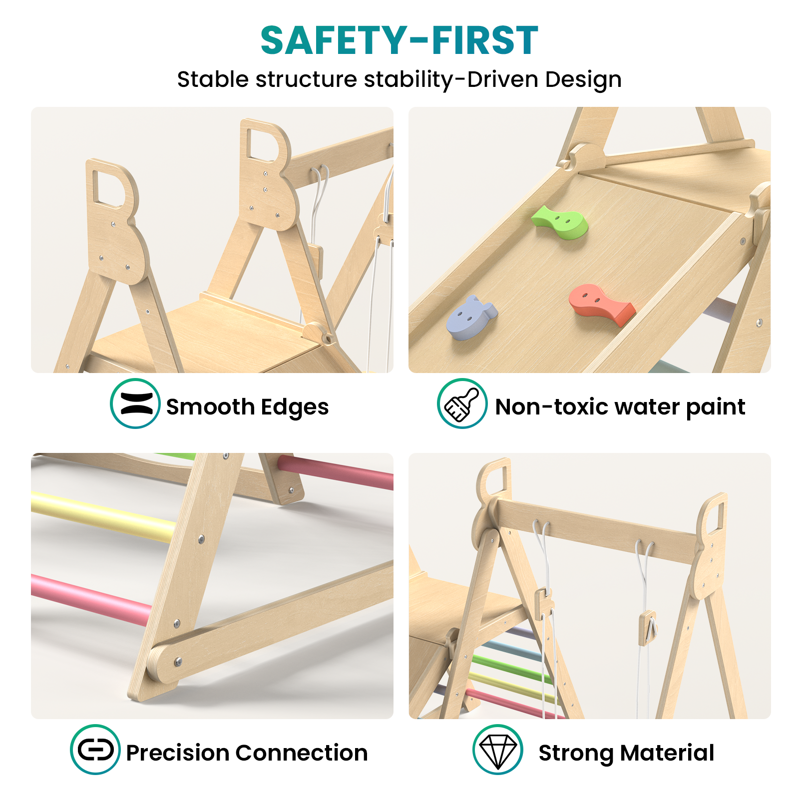 Whoop- BlueWood® Indoor Jungle Gym Playset *Rainbow